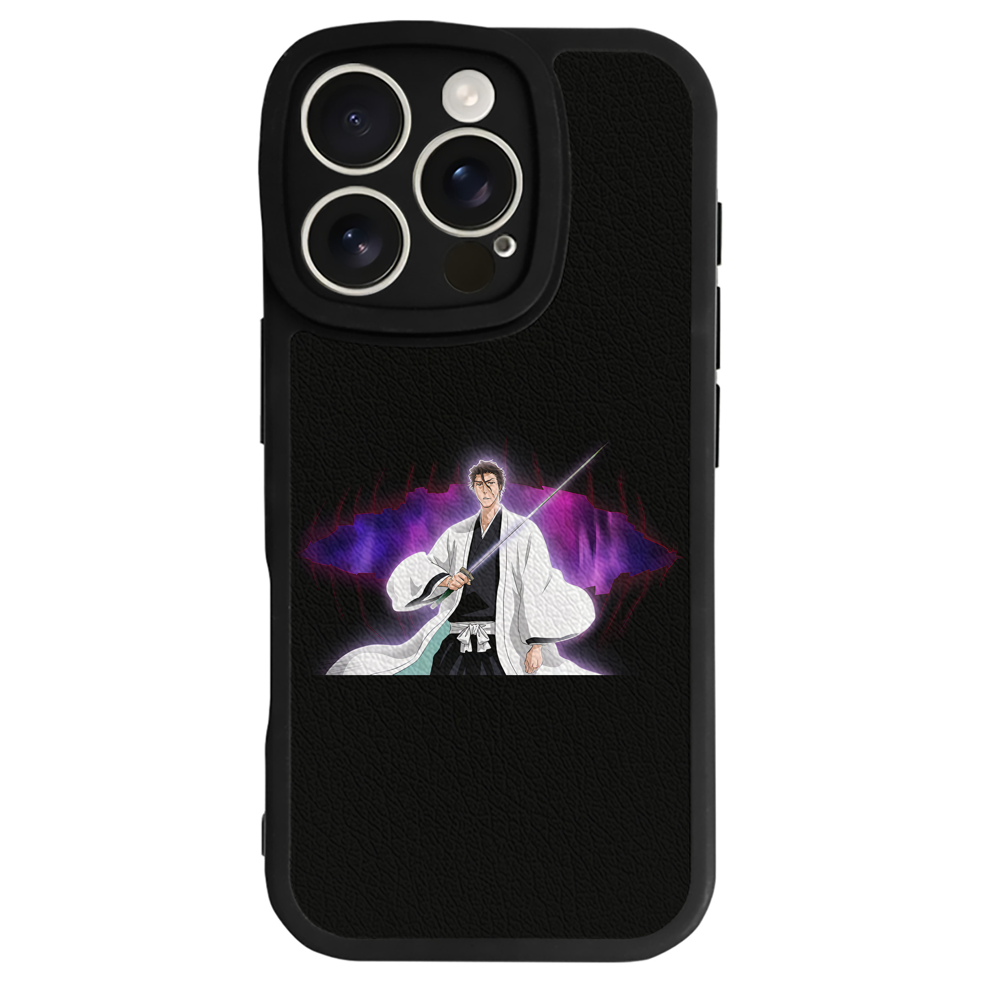 （画像用） ブリーチ 藍染 惣右介（あいぜん そうすけ） BLEACH Aizen Sousuke 【iPhone 16シリーズ対応】シリコンスマホケース（レザー調） 材質：シリコン